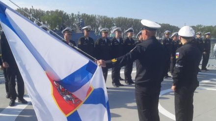 На корвете ЧФ «Меркурий» подняли Георгиевский военно-морской флаг