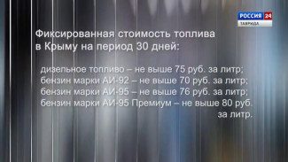 #КрымВЦифрах: Фиксированная стоимость топлива в Крыму на период 30 дней
