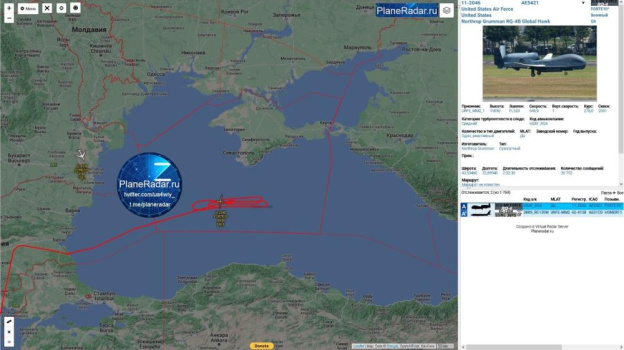 Разведывательный беспилотник США шпионит у берегов Крыма