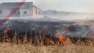 Обстановка на месте пожара в районе села Скворцово: пламя распространяется очень быстро