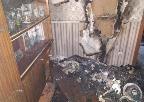 Многоквартирный дом горел ночью в Симферополе