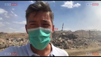Аномальная жара осложняет тушение мусорного полигона в Евпатории