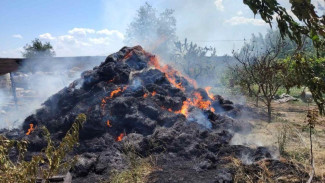 В Крыму сгорели дотла 200 тюков сена