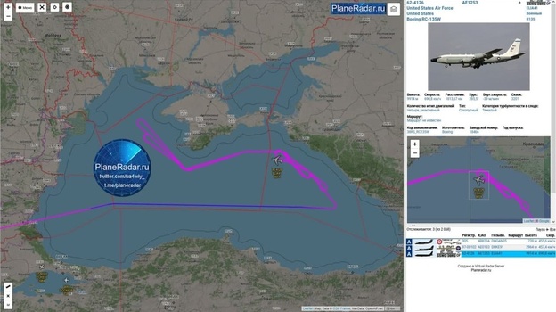 Самолёт-разведчик США шпионит у берегов Крыма