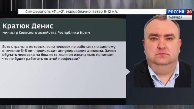 Крымский министр сельского хозяйства предлагает аннулировать «ненужные» дипломы