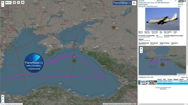 У берегов Крыма шпионит самолет-разведчик ВВС США