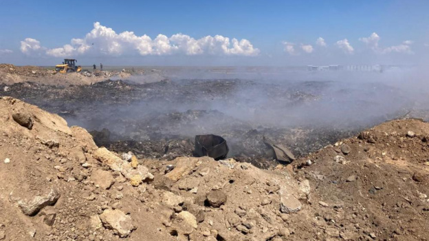 На мусорном полигоне в Евпатории ликвидировали открытое горение