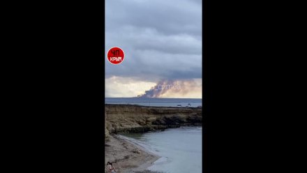 В районе села Снежное Черноморского района загорелась сухая трава