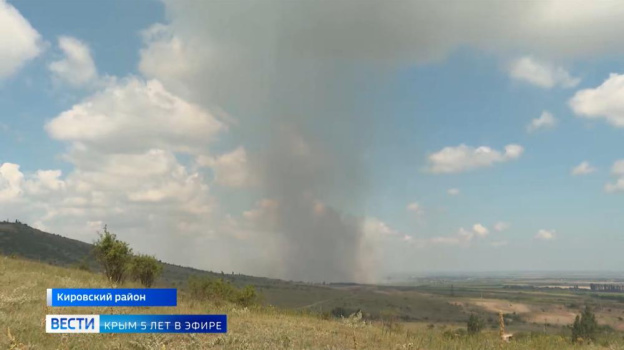 В Крыму произошел пожар на войсковом полигоне
