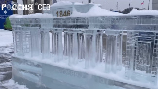 Ледяную скульптуру Графской пристани представили на выставке «Россия»