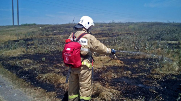 В Крыму пожарные за сутки ликвидировали более 20 возгораний сухой травы
