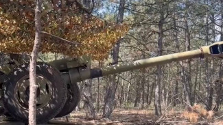 Расчет орудия Д-30 группировки войск «Днепр» уничтожил живую силу противника в укрепленном блиндаже в Запорожской области