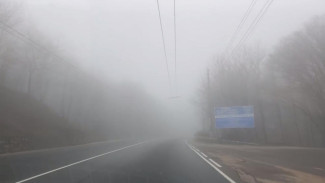 Густой туман окутал Ангарский перевал в Крыму (ВИДЕО)