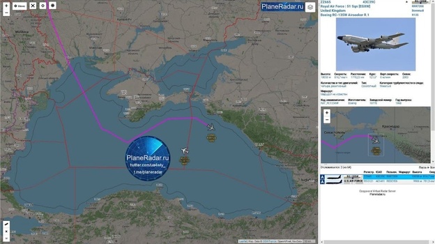 Самолёт ВВС Великобритании шпионит у берегов Крыма