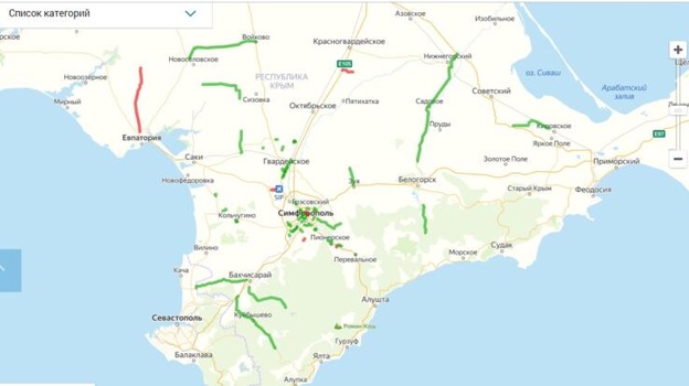 В Крыму появилась онлайн карта ремонта дорог