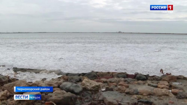 На северо-западном побережье Крыма частично замёрзло Чёрное море