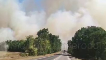 В Сакском районе тушат возгорание сухой растительности: угрозы населенным пунктам нет