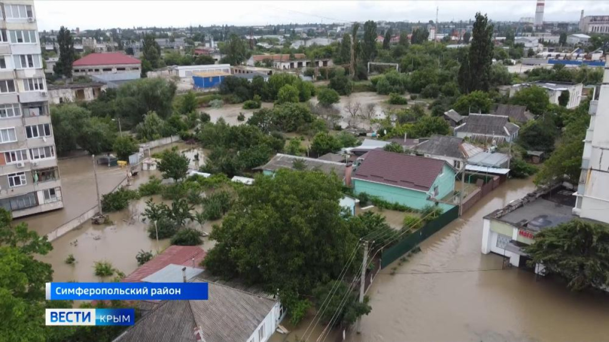 Посёлок в Симферополе ушёл под воду – Новости Крыма – Вести Крым