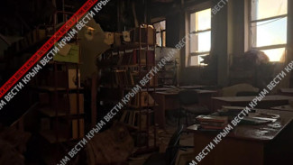 Так выглядит актовый зал средней школы имени А.С. Терлецкого в посёлке Форос после ночной атаки ВСУ