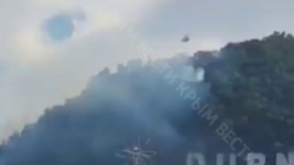 Кадры на месте пожара под Алуштой