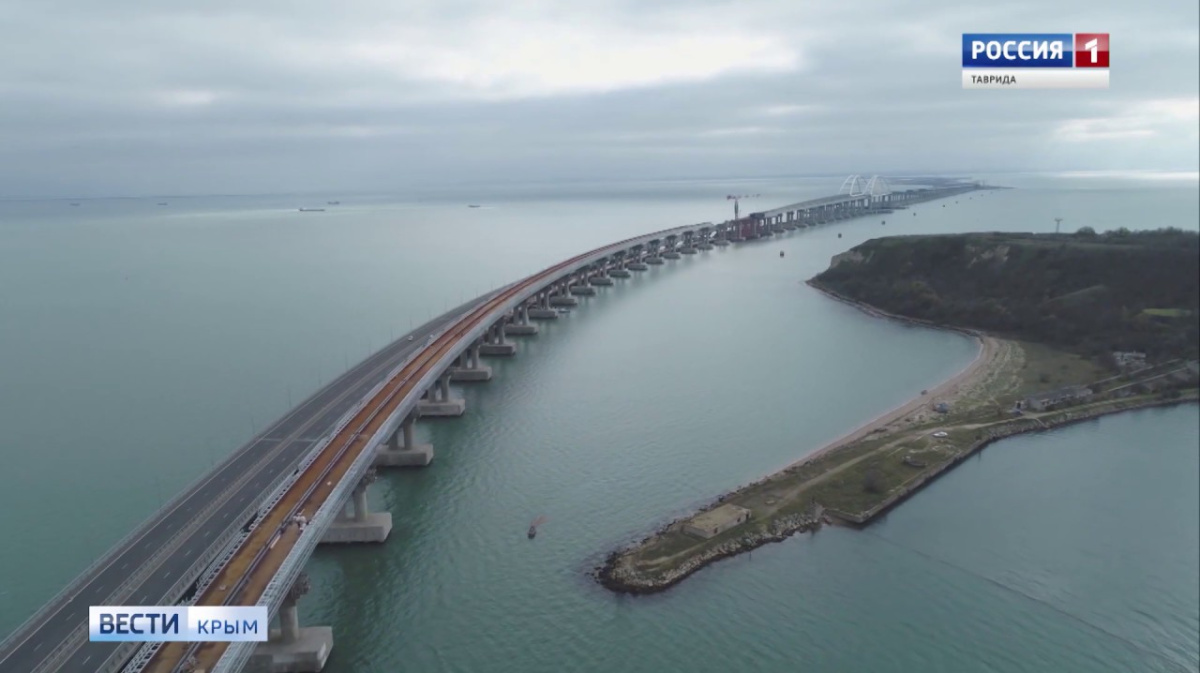 Крымский мост с высоты птичьего полета фото