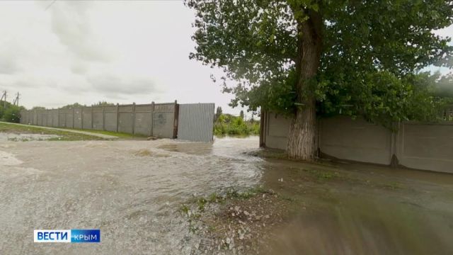 В Нижнегорском районе затопило село
