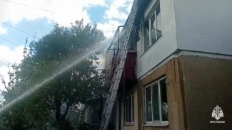 Пожарные спасли двух человек во время тушения пожара в Советском районе