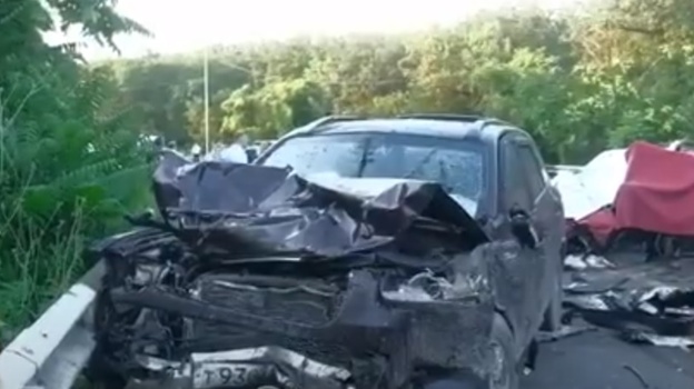 Опубликовано видео с места смертельного ДТП под Севастополем – погибли пять человек