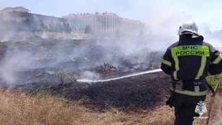 В Евпатории горела сухая трава на 250 «квадратах»