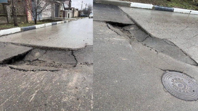 В Симферополе образовался провал на дороге после ремонта водовода