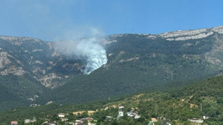 Авиация МЧС тушит ландшафтный пожар в Крыму