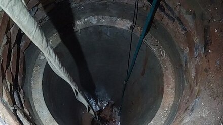 Бык упал в 3,5-метровую яму под Евпаторией
