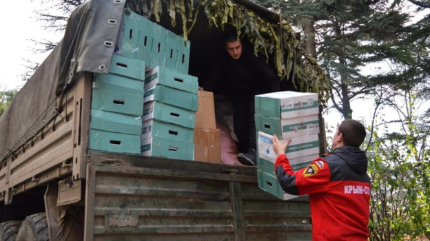 В Крыму собрали гуманитарный груз для морпехов