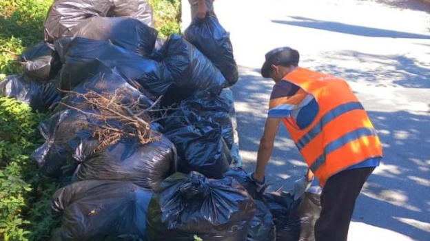 Каждую неделю ялтинские коммунальщики вывозят семь тысяч мешков с мусором