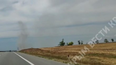 Сухостой в Симферопольском районе горит на 40 гектарах