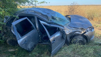 В Крыму машина опрокинулась в кювет, два человека пострадали 
